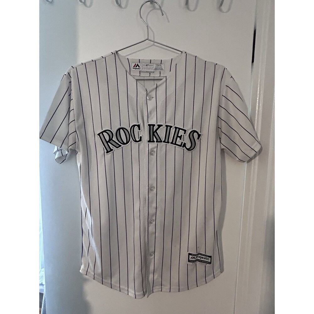 Colorado Rockies #28 Nolan Arenado Youth MLB Cool Base Jersey Large 14/16